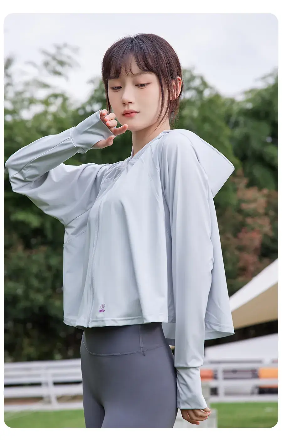 Light Gray Ice Silk Sun Protection Cape 2024 - Image 2