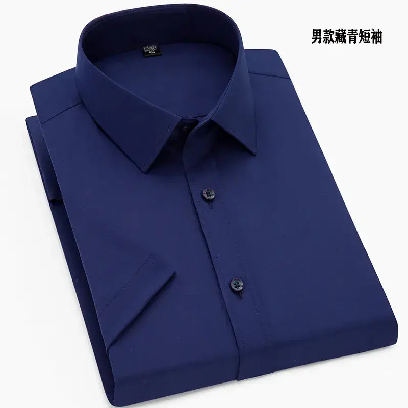 Men's Blue Bamboo Fiber Short Sleeve Shirt - Image 5