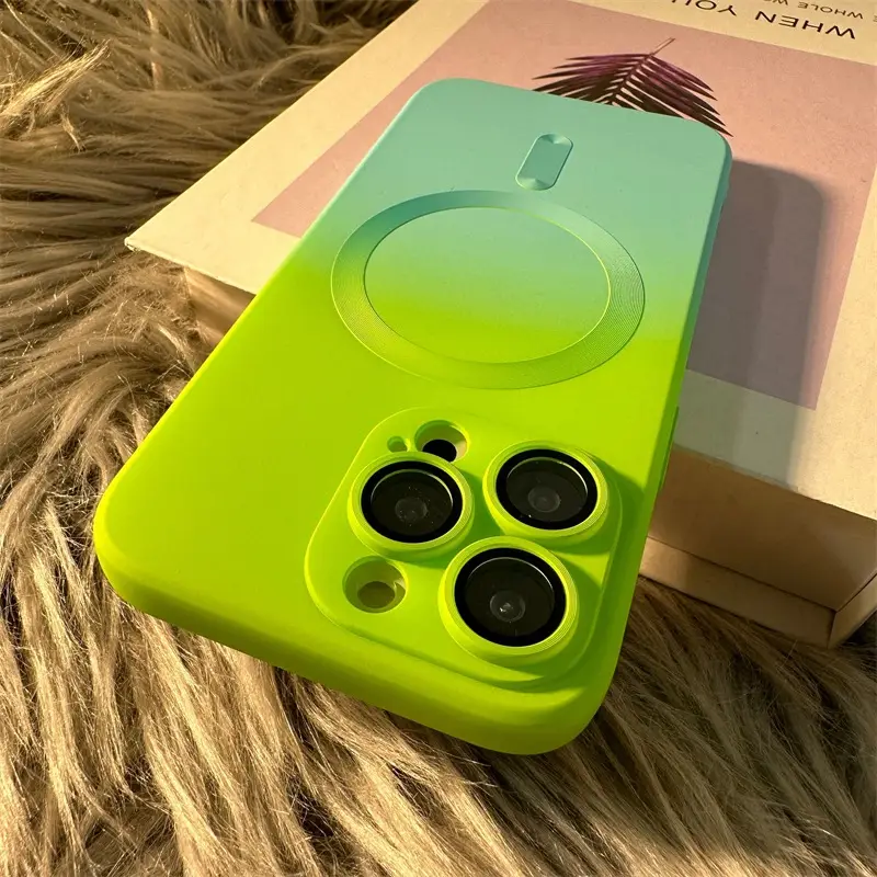 Magnetic Phone Case for iPhone 14 Pro Max Gradient Liquid Silicone 13" — feature 1