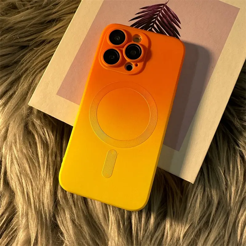 Magnetic Phone Case for iPhone 14 Pro Max Gradient Liquid Silicone 13" — feature 10
