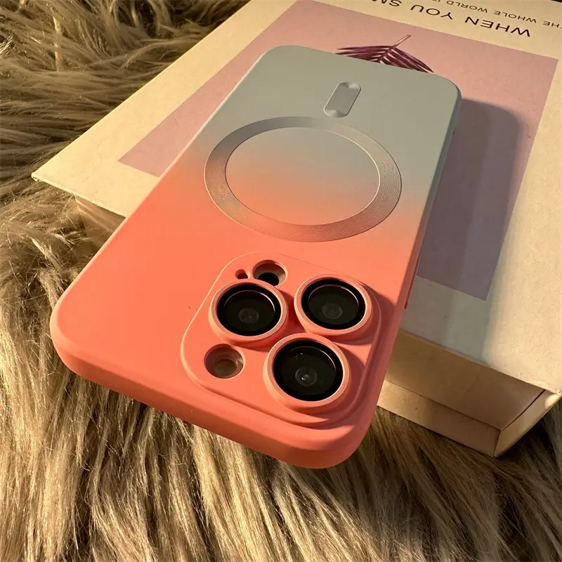 Magnetic Phone Case for iPhone 14 Pro Max Gradient Liquid Silicone 13" — feature 12