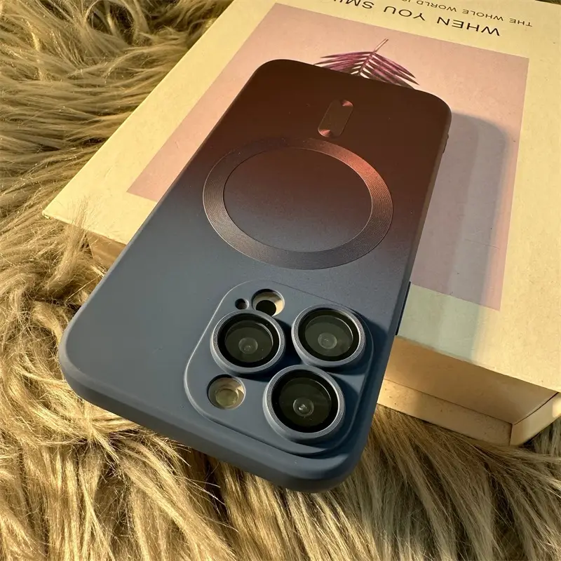 Magnetic Phone Case for iPhone 14 Pro Max Gradient Liquid Silicone 13" — feature 2