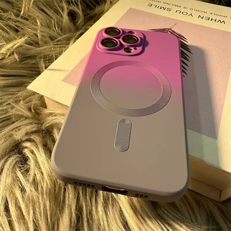 Magnetic Phone Case for iPhone 14 Pro Max Gradient Liquid Silicone 13" — feature 28
