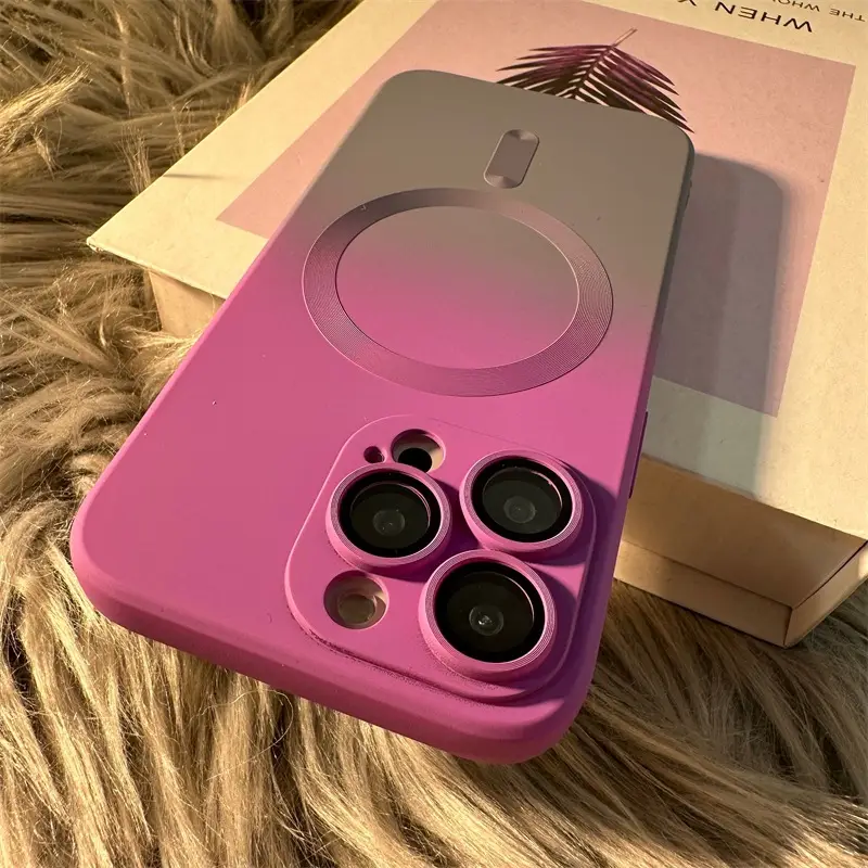 Magnetic Phone Case for iPhone 14 Pro Max Gradient Liquid Silicone 13"