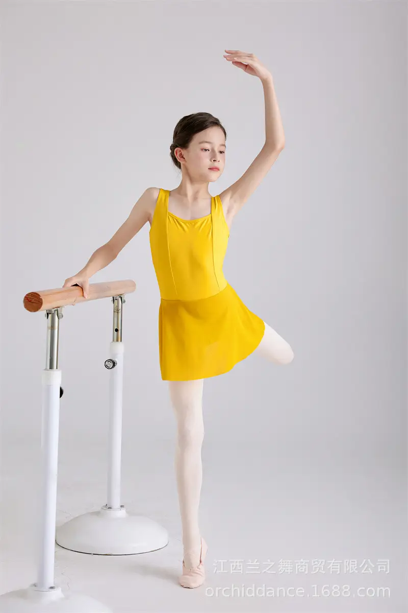Girls Ice Silk Ballet Dance Skirt Light Blue — feature 24