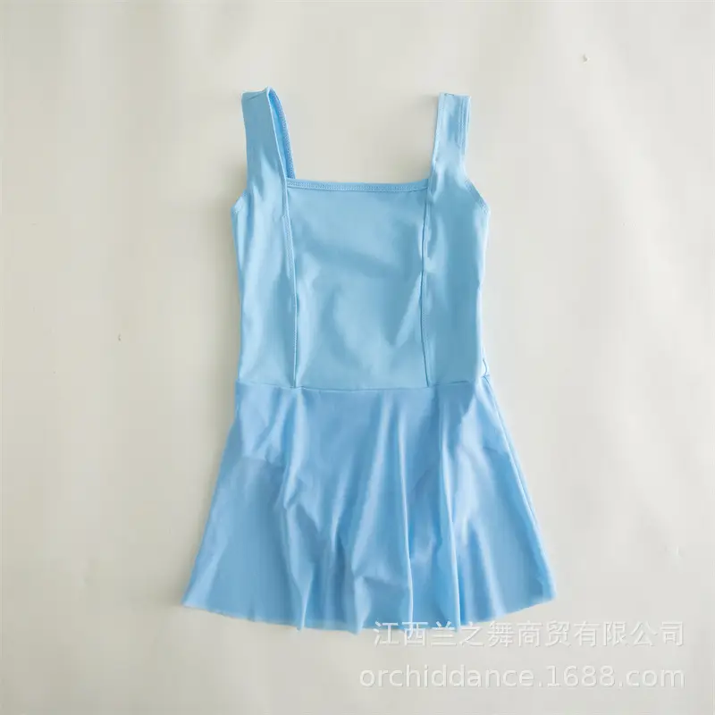 Girls Ice Silk Ballet Dance Skirt Light Blue — feature 29