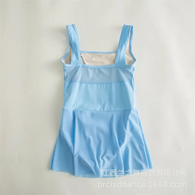 Girls Ice Silk Ballet Dance Skirt Light Blue — feature 30