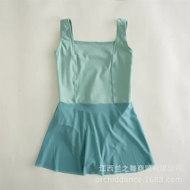 Girls Ice Silk Ballet Dance Skirt Light Blue — feature 37