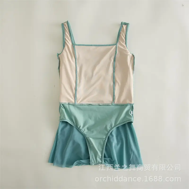 Girls Ice Silk Ballet Dance Skirt Light Blue — feature 39