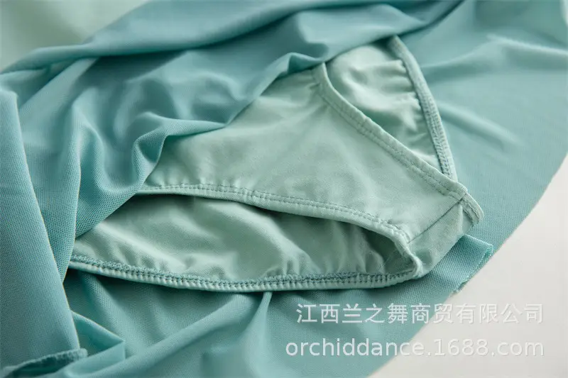 Girls Ice Silk Ballet Dance Skirt Light Blue — feature 42