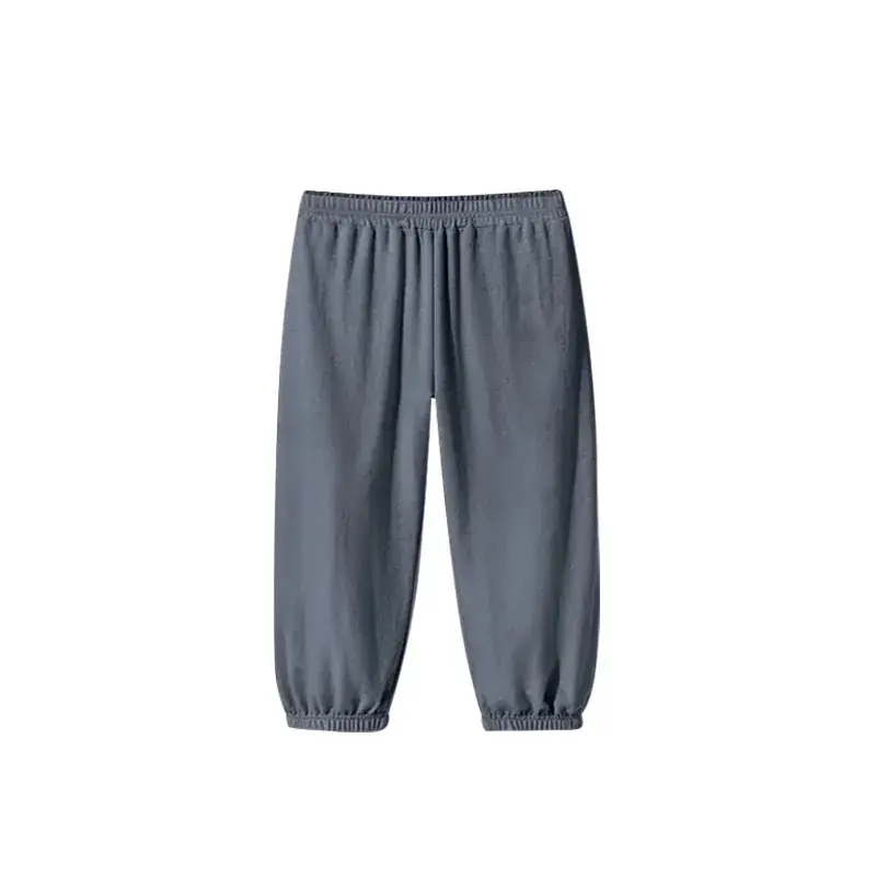 Thin Dry Summer Boys Girls Cotton Trousers Black Beige - Image 9