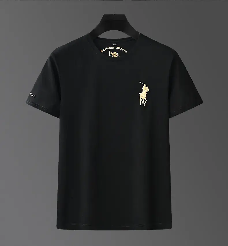 Men Black Polo T-Shirt with Embroidered Design — feature 18
