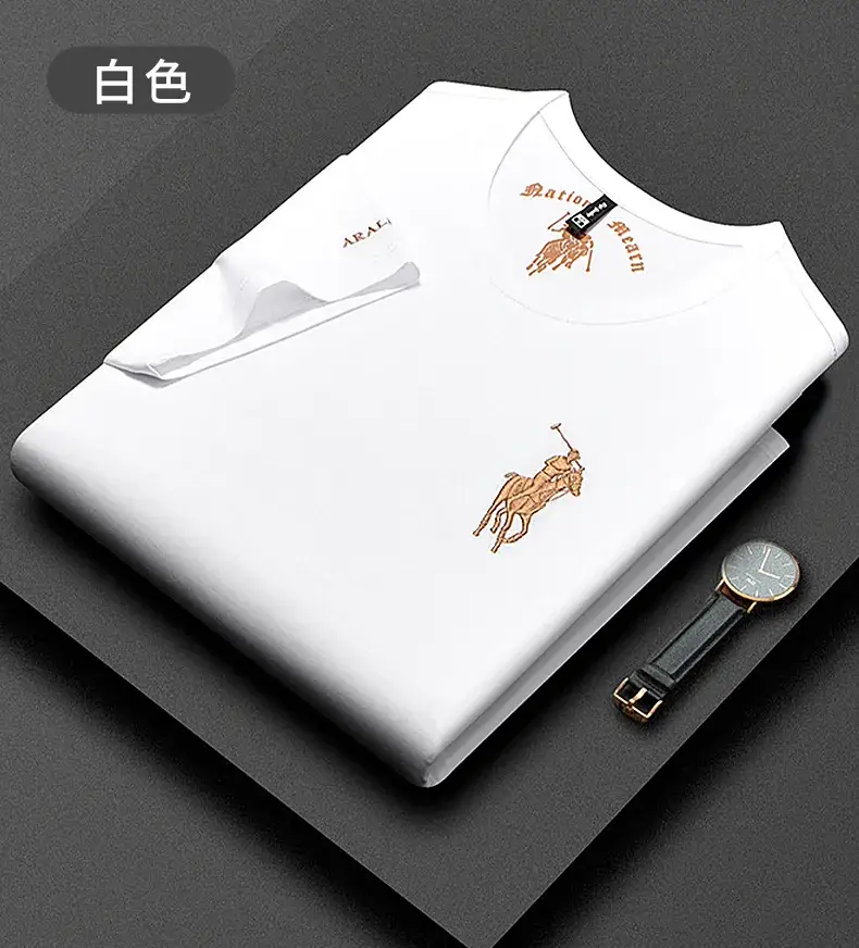 Men Black Polo T-Shirt with Embroidered Design — feature 9