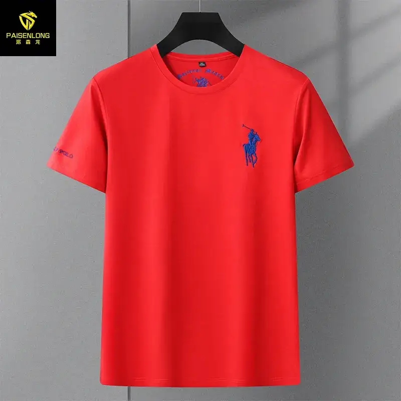 Men Black Polo T-Shirt with Embroidered Design - Image 3