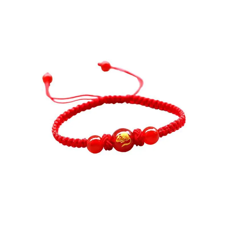 Chinese Zodiac Bracelet Red Agate Year Birthday Gift
