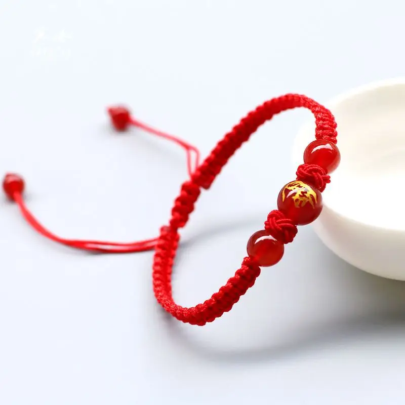 Chinese Zodiac Bracelet Red Agate Year Birthday Gift