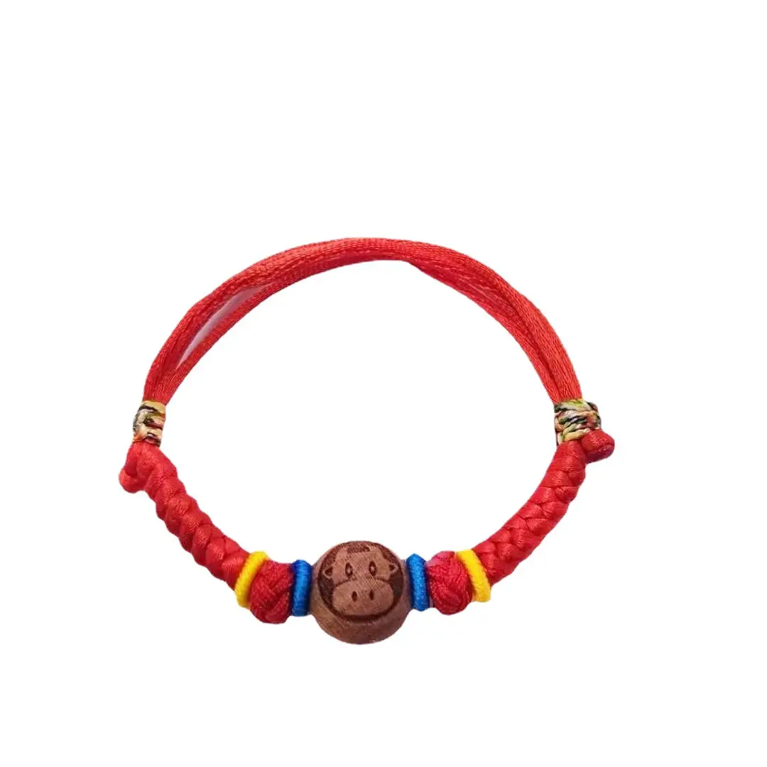 Peach Walnut Chinese Zodiac Hand Chain Red - Image 29