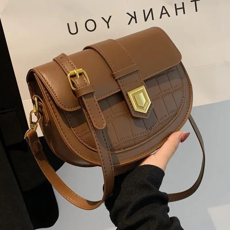 Retro French Style Saddle Bag Women Spring 2023 - Image 6