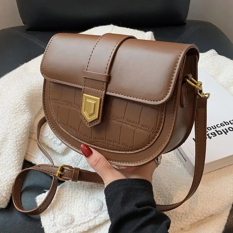 Retro French Style Saddle Bag Women Spring 2023 - Image 8