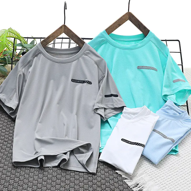 Children's Mesh T-Shirt Blue Light Green Panda Print - Image 5