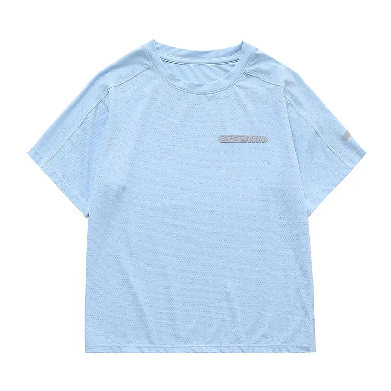 Children's Mesh T-Shirt Blue Light Green Panda Print - Image 9
