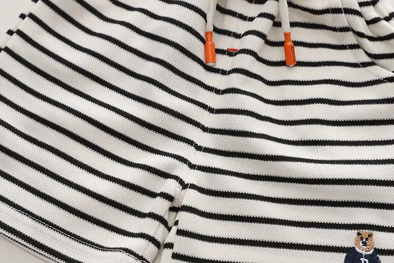 Boys Cartoon Shorts Set Brown Striped 2023 β feature 13