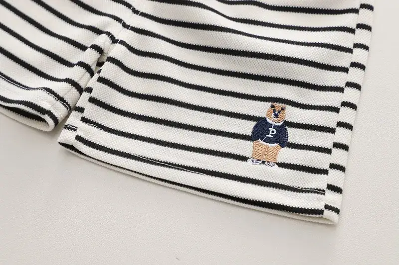 Boys Cartoon Shorts Set Brown Striped 2023 β feature 15