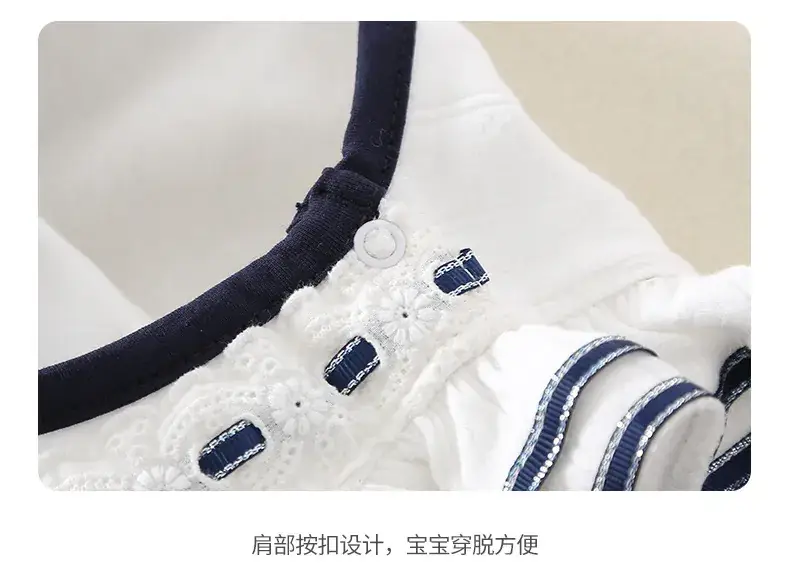 Baby Cotton Jumpsuit White Blue Newborn Climbing Bag — feature 11