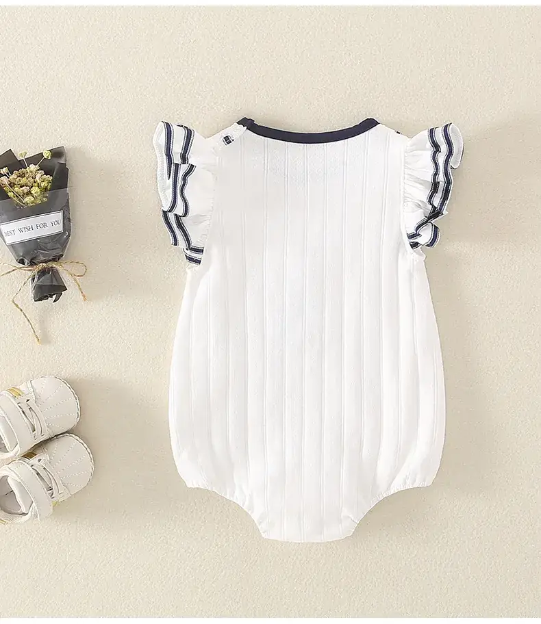 Baby Cotton Jumpsuit White Blue Newborn Climbing Bag — feature 8