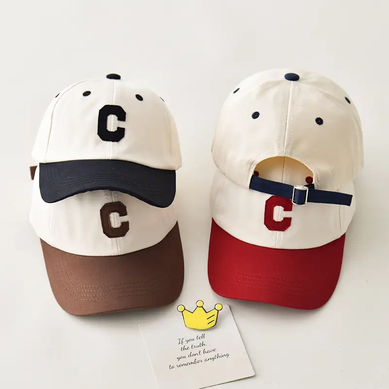 Children's Cap Set with C Logo White Black