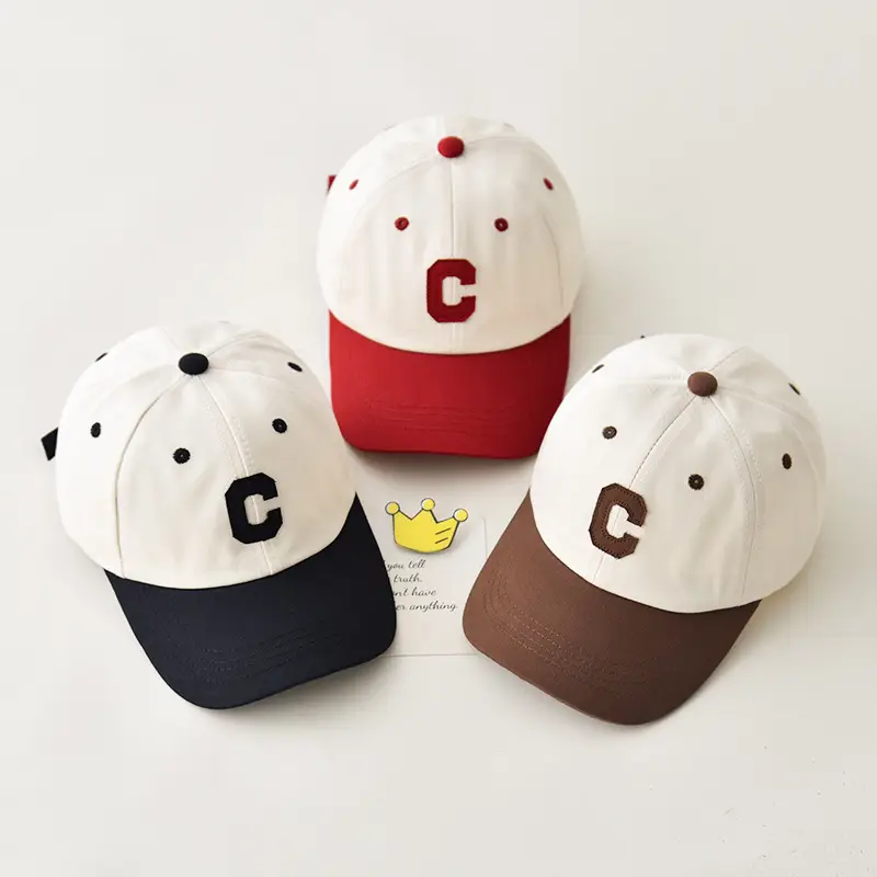 Children's Cap Set with C Logo White Black