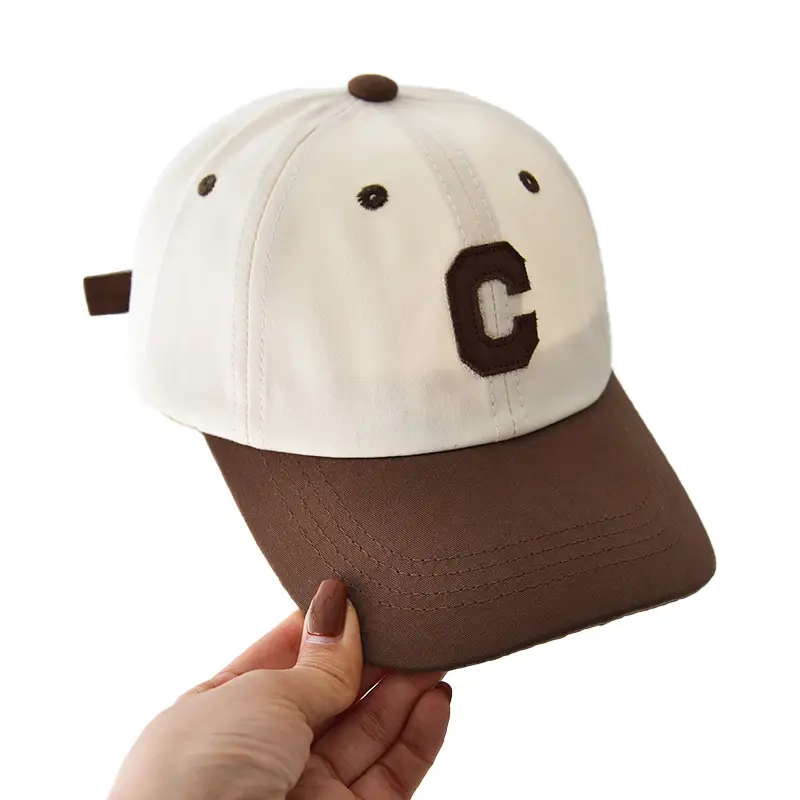Children's Cap Set with C Logo White Black