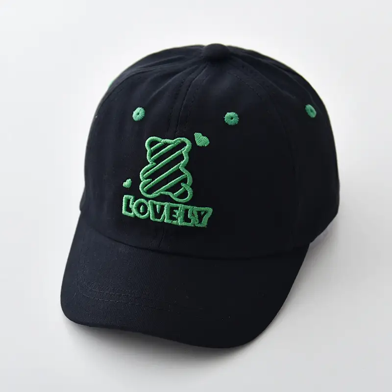 Children's Cap Set with C Logo White Black