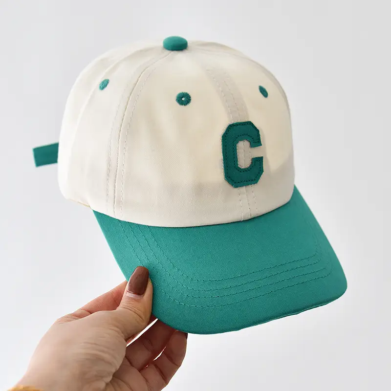 Children's Cap Set with C Logo White Black