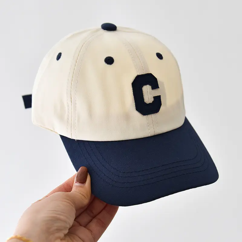 Children's Cap Set with C Logo White Black