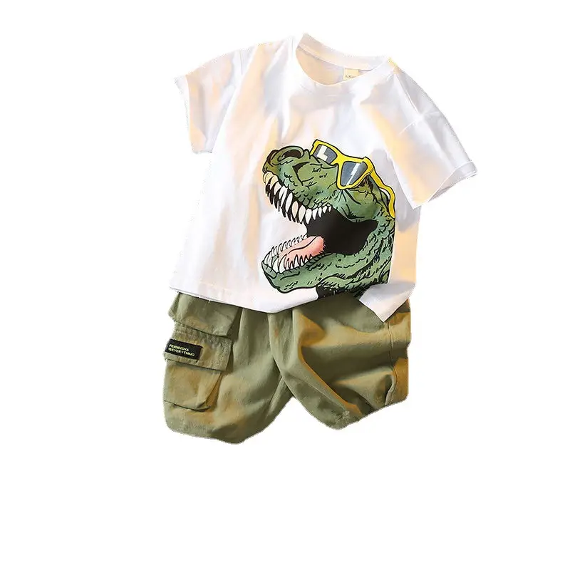 Boys Dinosaur Print T-Shirt & Shorts Set - Image 7