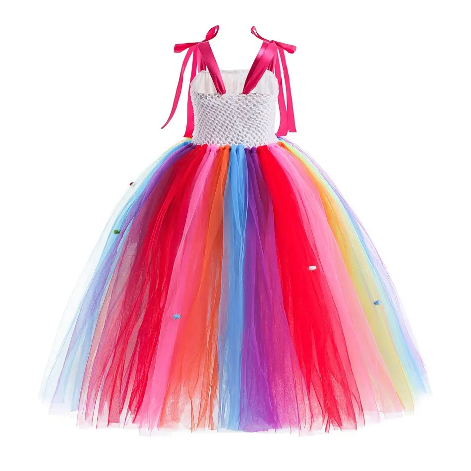 Kids Multi Color Tulle Candy Dress with Headband — feature 11