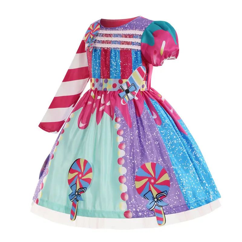 Kids Multi Color Tulle Candy Dress with Headband — feature 16