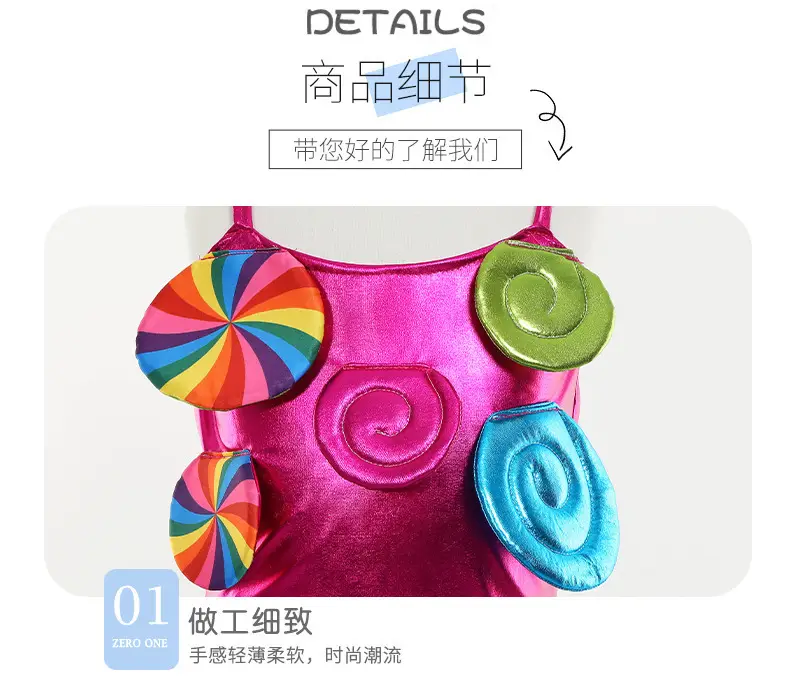 Kids Multi Color Tulle Candy Dress with Headband — feature 4