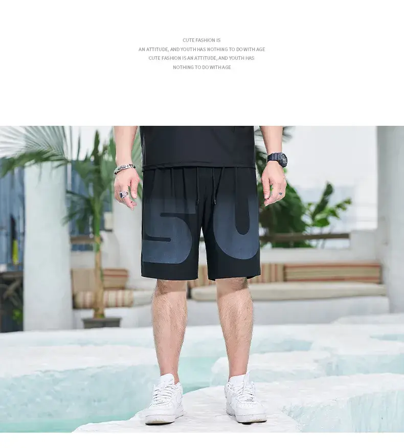 Men Ice Silk Sports Shorts Extra Large Black — feature 10