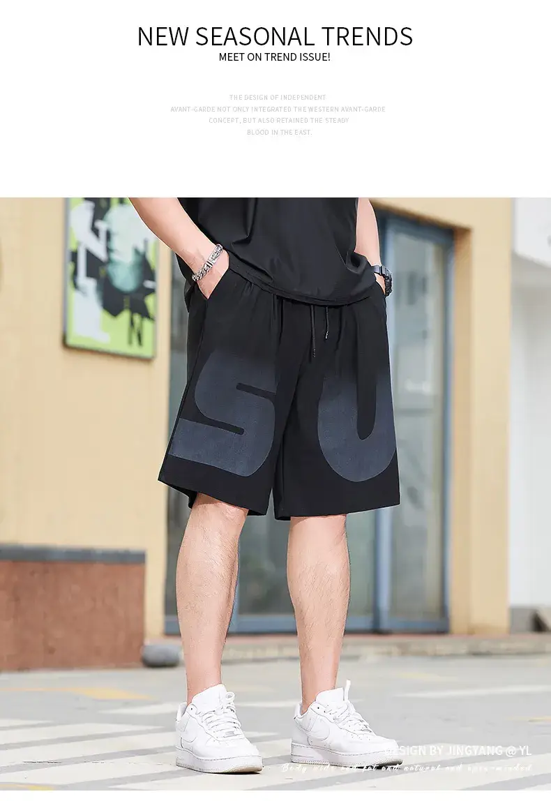Men Ice Silk Sports Shorts Extra Large Black — feature 8