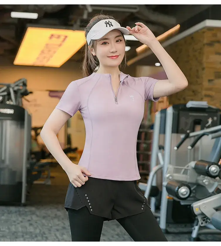 Women's Black Yoga Top Short Sleeve Fat mm 100kg — feature 15