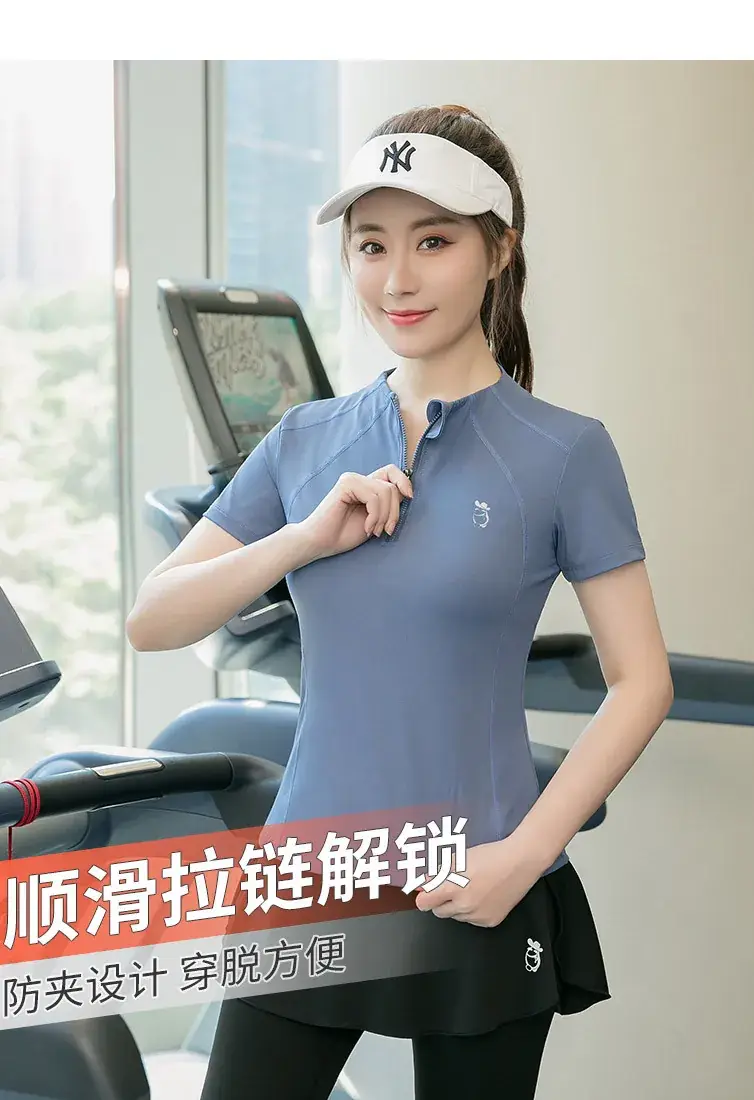 Women's Black Yoga Top Short Sleeve Fat mm 100kg — feature 2