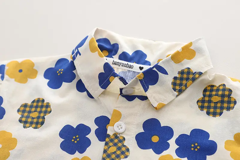 Baby Cotton Floral Split Boy Suit Summer Two Piece Set β feature 6