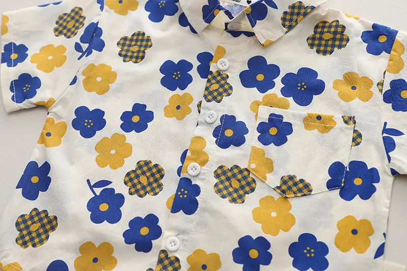 Baby Cotton Floral Split Boy Suit Summer Two Piece Set β feature 7