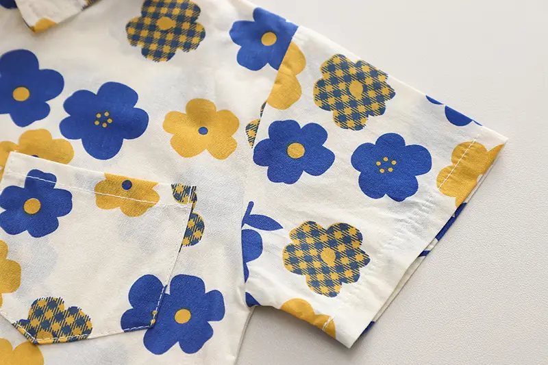 Baby Cotton Floral Split Boy Suit Summer Two Piece Set β feature 8
