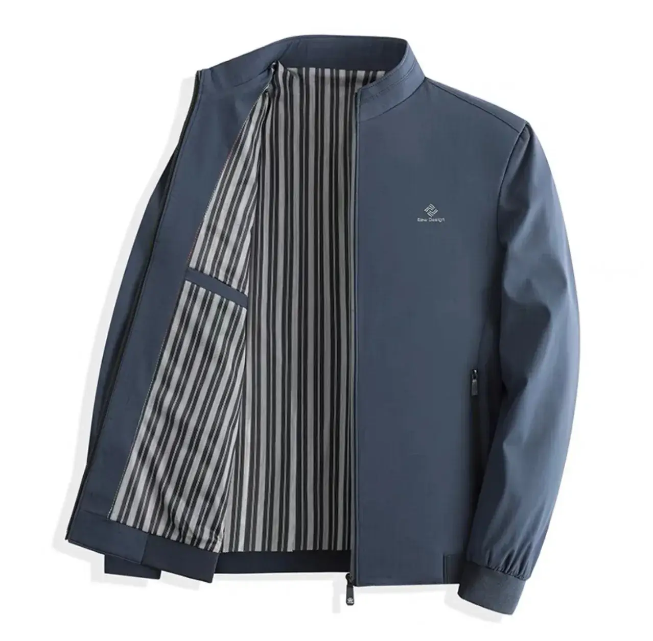 Men's Grey Crossbody Jacket with Crossbody Strap - Image 3