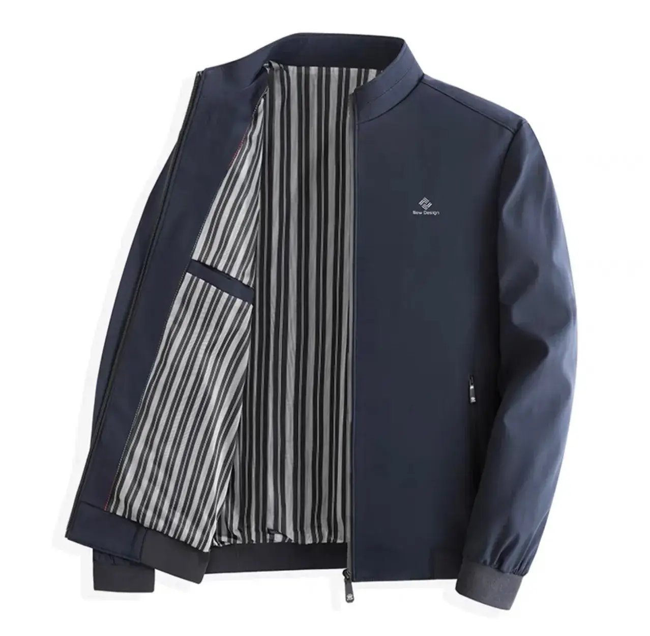 Men's Grey Crossbody Jacket with Crossbody Strap - Image 5