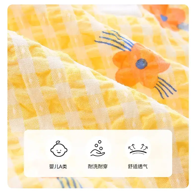 Girls' Yellow Plaid Newborn Jumpsuit with Bow Hat — feature 4