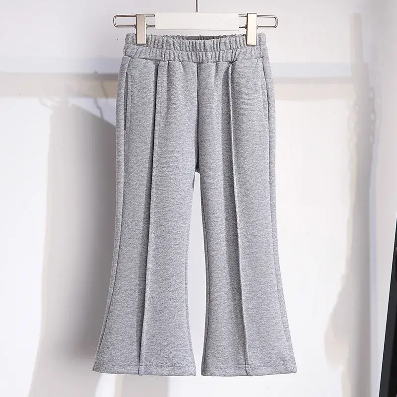 Girls Grey Flared Button Top Suit Spring - Image 4